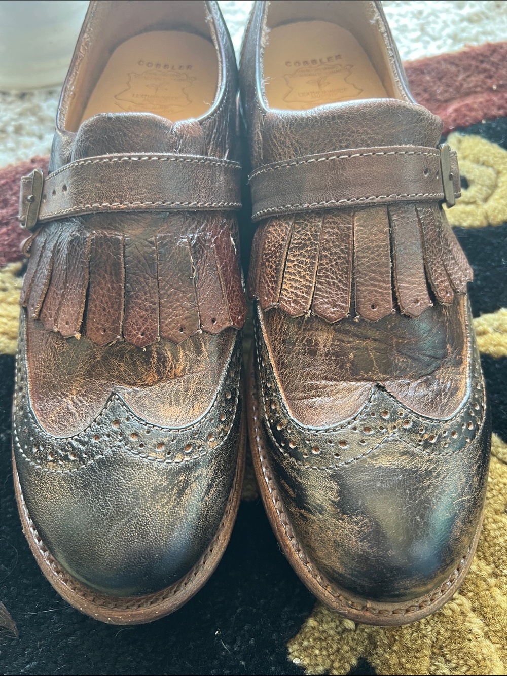 Bed Stu Women's Cobbler Series
Distressed Brown Rustic Wingtip Slip On Shoes